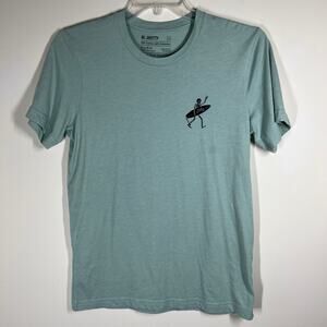 Jetty Coffin Tee Mens Size Medium Green T-Shirt Go To Favorite Skeleton Surfer